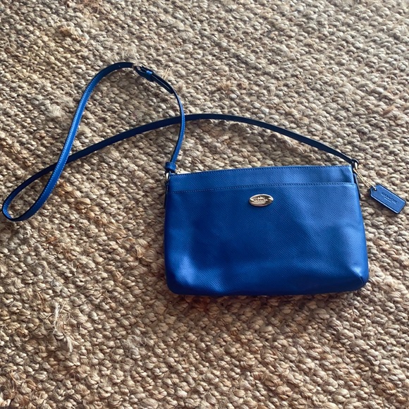 Coach jewel tone blue crossbody - Picture 1 of 2
